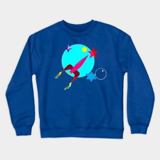 Spacecraft into Stars and Moon Crewneck Sweatshirt